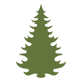 Green silhouette of Christmas tree png
