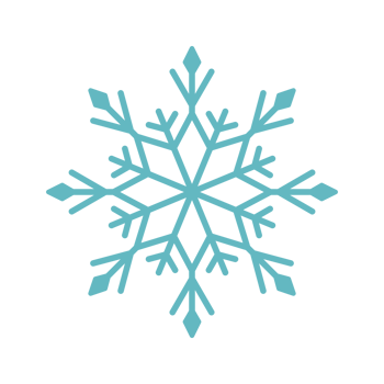 Blue silhouette of snowflake ornament png