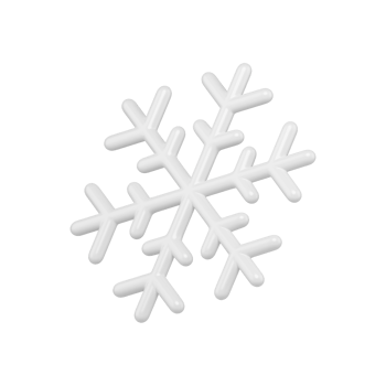 Christmas abstract snowflake. Geometric white minimalist crystal png