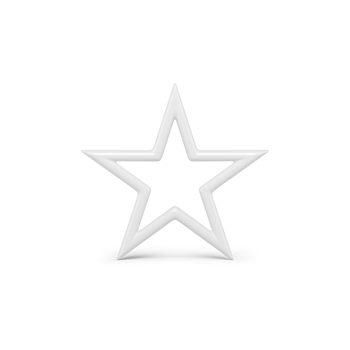 Bright white star of 3d new year. Glitter decoration for christm png