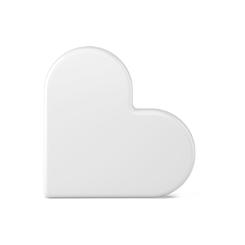 White interior 3d heart. Romantic christmas and holiday gift png