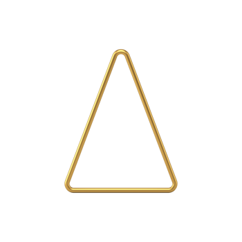 Abstract golden spruce triangle 3d. Minimalist christmas design png