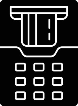 ATM machine solid glyph illustration vector