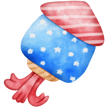 Happy 4th of July USA Independence Day elements set png