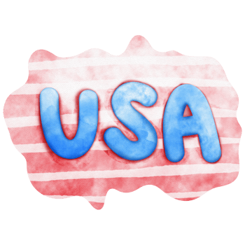 Happy 4th of July USA Independence Day elements set png