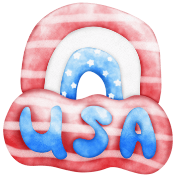 Happy 4th of July USA Independence Day elements set png