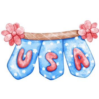 Happy 4th of July USA Independence Day elements set png