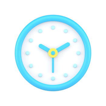 Blue circle wall watch 3d icon illustration png