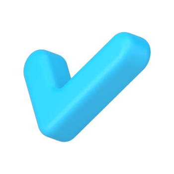 Minimalistic check mark 3d icon illustration png