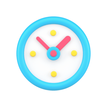 Circled vintage analog watch for wall hanged deadline control blue 3d icon illustration png