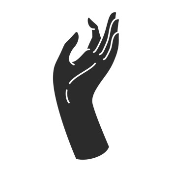 Magic woman hand palm gesture and fingers silhouette png