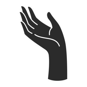 Magic woman hand palm gesture and fingers silhouette png