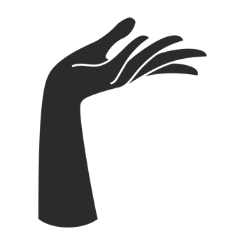 Magic woman hand palm gesture and fingers silhouette png