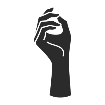 Magic woman hand palm gesture and fingers silhouette png