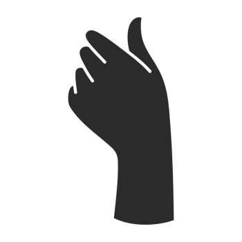 Magic woman hand palm gesture and fingers silhouette png