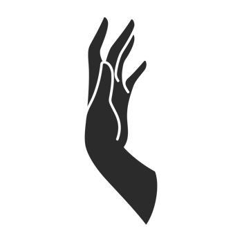 Magic woman hand palm gesture and fingers silhouette png