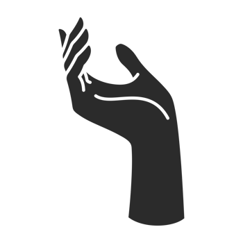 Magic woman hand palm gesture and fingers silhouette png
