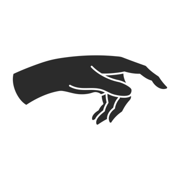 Magic woman hand palm gesture and fingers silhouette png