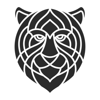 Geometric head of tiger hand drawn silhouette png