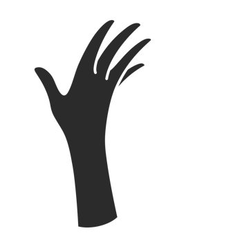 Magic woman hand palm gesture and fingers silhouette png