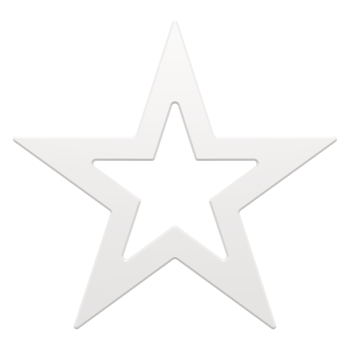 White festive christmas star 3d. Modern decoration with cutout of winter holidays png