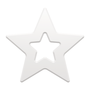 Silver festive christmas star 3d. Modern white decoration with cutout of winter holidays png