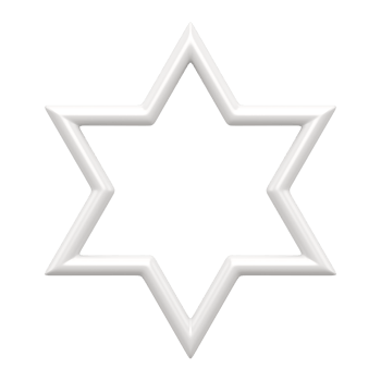 Hexagonal white star of 3d new year. Decoration for christmas and trendy interior png