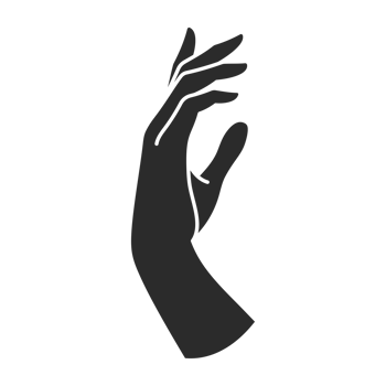 Magic woman hand palm gesture and fingers silhouette png