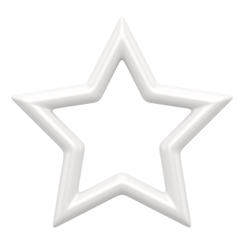 Contour christmas white star 3d. Realistic bright decoration for trendy interior png