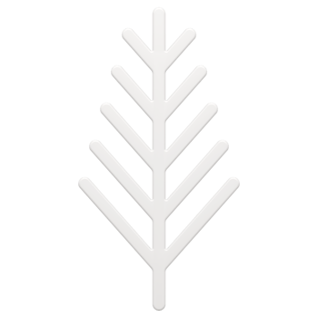 White abstract sprig of christmas pine. Gradient festive decor for new years interior png