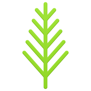 Green abstract sprig of christmas pine. Gradient festive decor for new years interior png