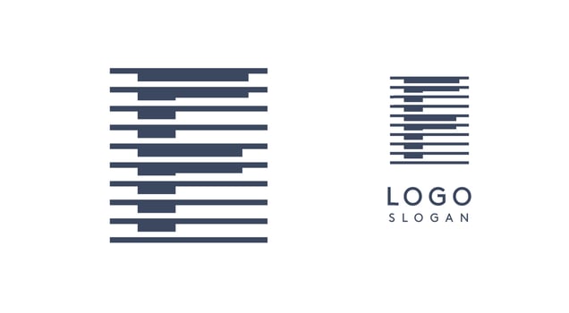 Abstract letter F logo with horizontal lines, logotype with striped effect for creative corporate branding, business identity, modern minimalist design. illustration. vector