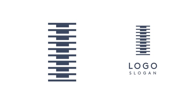 Abstract letter I logo with horizontal lines, logotype with striped effect for creative corporate branding, business identity, modern minimalist design. illustration. vector
