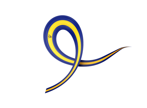 3d Flag Of Barbados 3d Shiny Waving Barbados Ribbon Flag 3d Illustration png