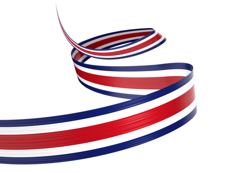 3d Flag Of Costa Rica 3d Shiny Waving Ribbon Flag 3d Illustration png