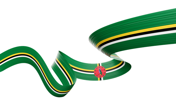 3d Flag Of Dominica 3d Shiny Waving Dominica Ribbon Flag 3d Illustration png