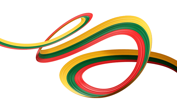3d Flag Of Lithuania 3d Shiny Waving Lithuania Ribbon Flag 3d Illustration png