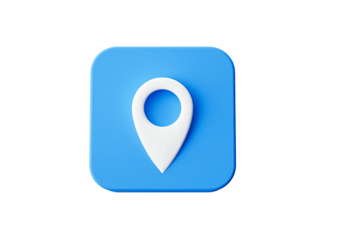 3d shiny blue light with square blue and white location 3d illustration png