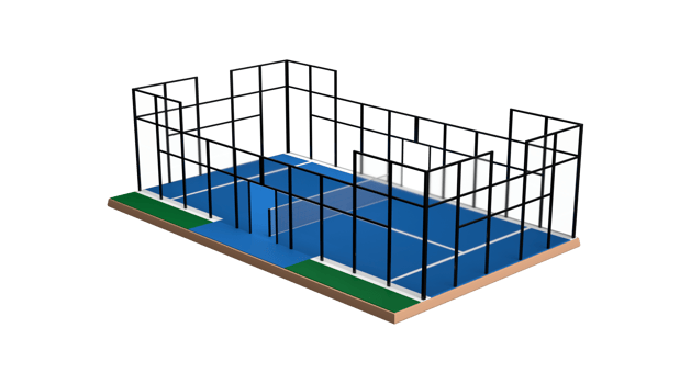 3D Rendering Of A Padel Tennis Court Top View 3D Illustration png