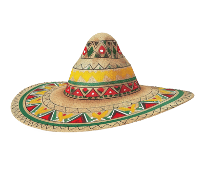 3d illustration of sombrero hat with mexico ornament png