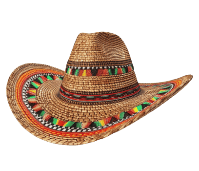 3d illustration of sombrero hat with mexico ornament png