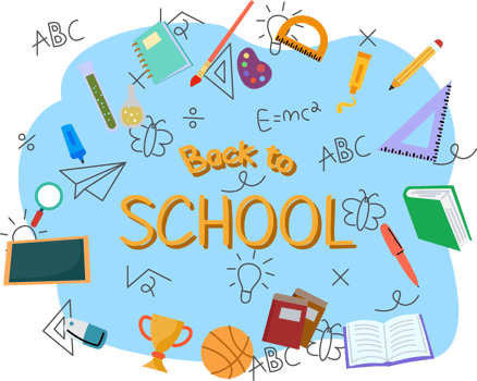back to school background doodles with learning item png