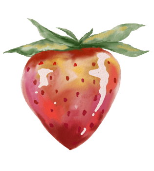 watercolor strawberry element design for templates. png
