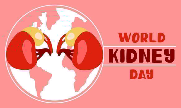 World Kidney Day banner, March 11, is used design of postcards with minimalist and modern concept, cover, background, kidneys, internal organs, international relations. Natural horizontal pink vector