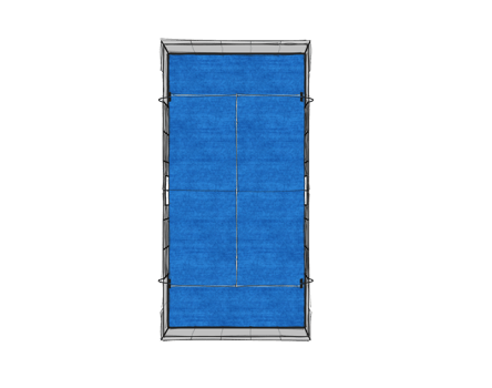 top view sketch of a blue padel tennis court isolated on a transparent background png