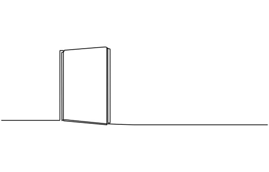 book opening page one line drawing continuous educational concept illustration for simplicity decoration and copy space, The book is drawn with one line. Modern outline doodles of an open book vector
