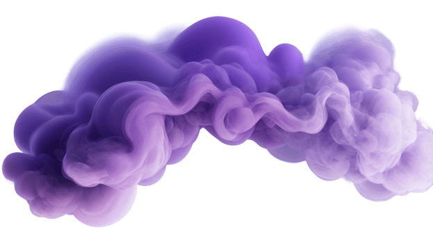 Abstract violet fablic smoke, purple wave cloud on transparent background. png