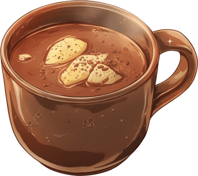 Hot Chocolate in Mug with Toppings png