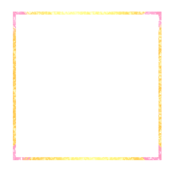 A glittery gold square frame with pink corners on a transparent background png