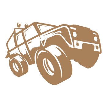 Off-road expedition car hand drawn silhouette illustration for retro logo design png